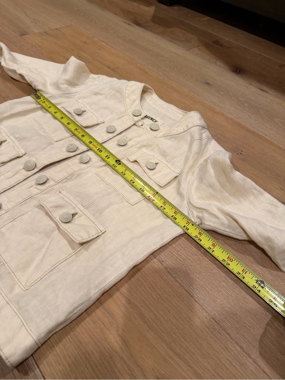 L'AGENCE Yari Collarless Lightweight 100% Linen Open-Front Jacket Size S - Picture 12 of 13